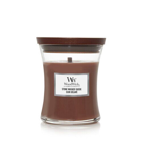 Ароматична свічка з ароматом замші Woodwick Medium Stone Washed Suede 275 г - фото №1 Ароматична свічка з ароматом замші Woodwick Medium Stone Washed Suede 275 г - фото №1